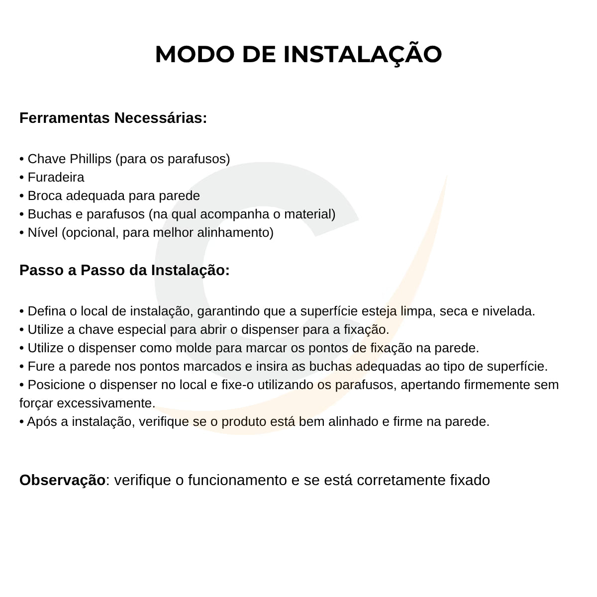 Porta papel higiênico com trava 400m inox escovado com porta cadeado - 13235: modo de instalação