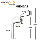 Torneira clínica de mesa alavanca especial 16cm 45° em metal reforçado - 13241: medidas
