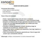 Torneira clínica de mesa alavanca especial 16cm 45° em metal reforçado - 13241: modo de instalação