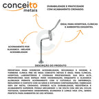 Torneira clínica de mesa 16cm 45° em metal reforçado - 13244: durabilidade e descrição do produto