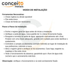 Torneira clínica de mesa 16cm 45° em metal reforçado - 13244: modo de instalação