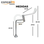 Torneira clínica de mesa alavanca clínica 27cm 45° em metal reforçado - 13245: medidas