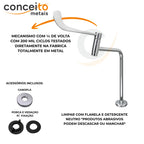 Torneira clínica de mesa alavanca clínica 27cm 45° em metal reforçado - 13245: mecanismo e acessórios inclusos