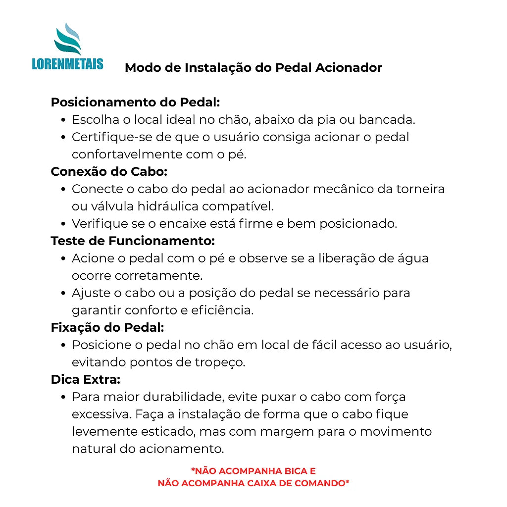Pedal cinza com cabo para acionador de torneiras - 13411 - Conceito Metais (foto 5)