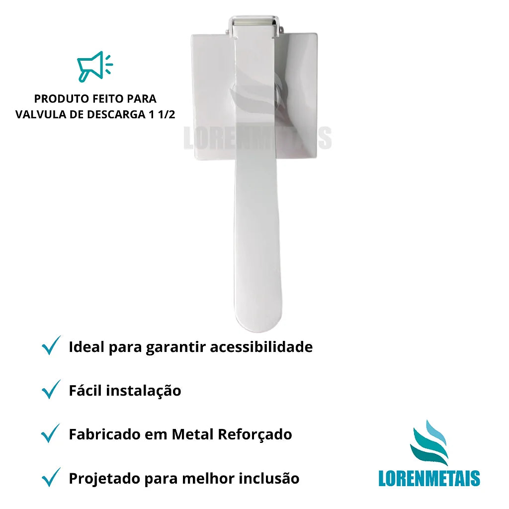 Acabamento PNE branco para descarga com conversor para base Docol ou Deca - 13566 - Conceito Metais (foto 2)