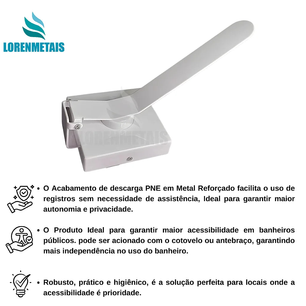 Acabamento PNE branco para descarga com conversor para base Docol ou Deca - 13566 - Conceito Metais (foto 5)
