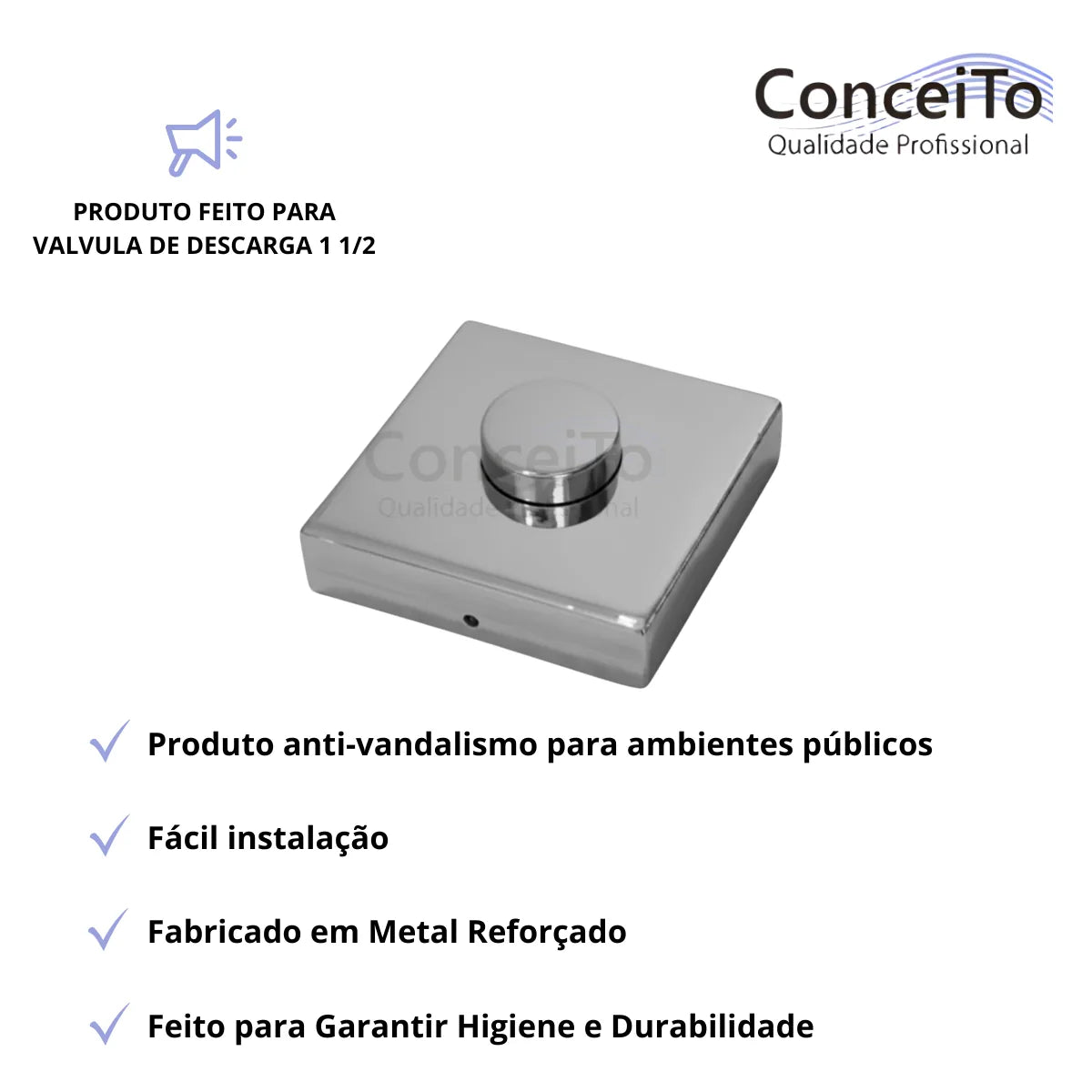 Acabamento para descarga com conversor para base Docol ou Deca - 13569 - Conceito Metais (foto 2)