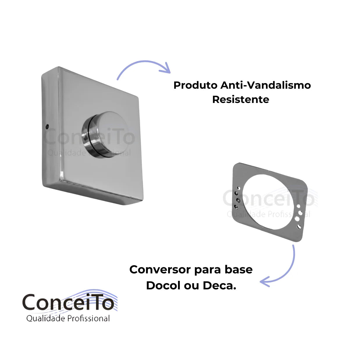 Acabamento para descarga com conversor para base Docol ou Deca - 13569 - Conceito Metais (foto 3)