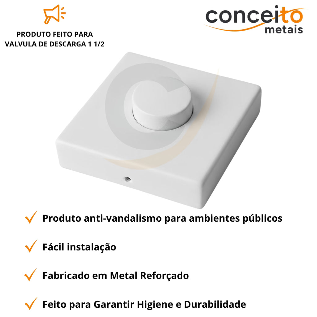 Acabamento branco para descarga com conversor para base Docol ou Deca - 13570 - Conceito Metais (foto 2)