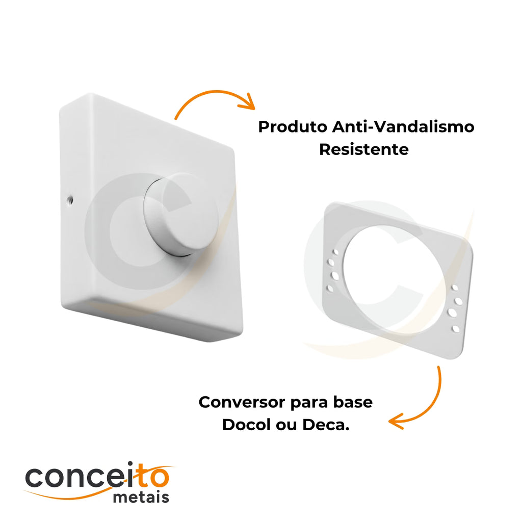 Acabamento branco para descarga com conversor para base Docol ou Deca - 13570 - Conceito Metais (foto 3)