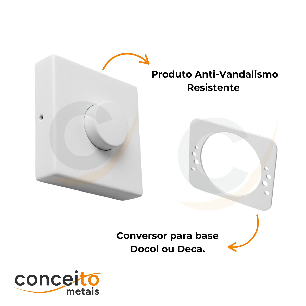 Acabamento branco para descarga com conversor para base Docol ou Deca - 13570 - Conceito Metais (foto 3)
