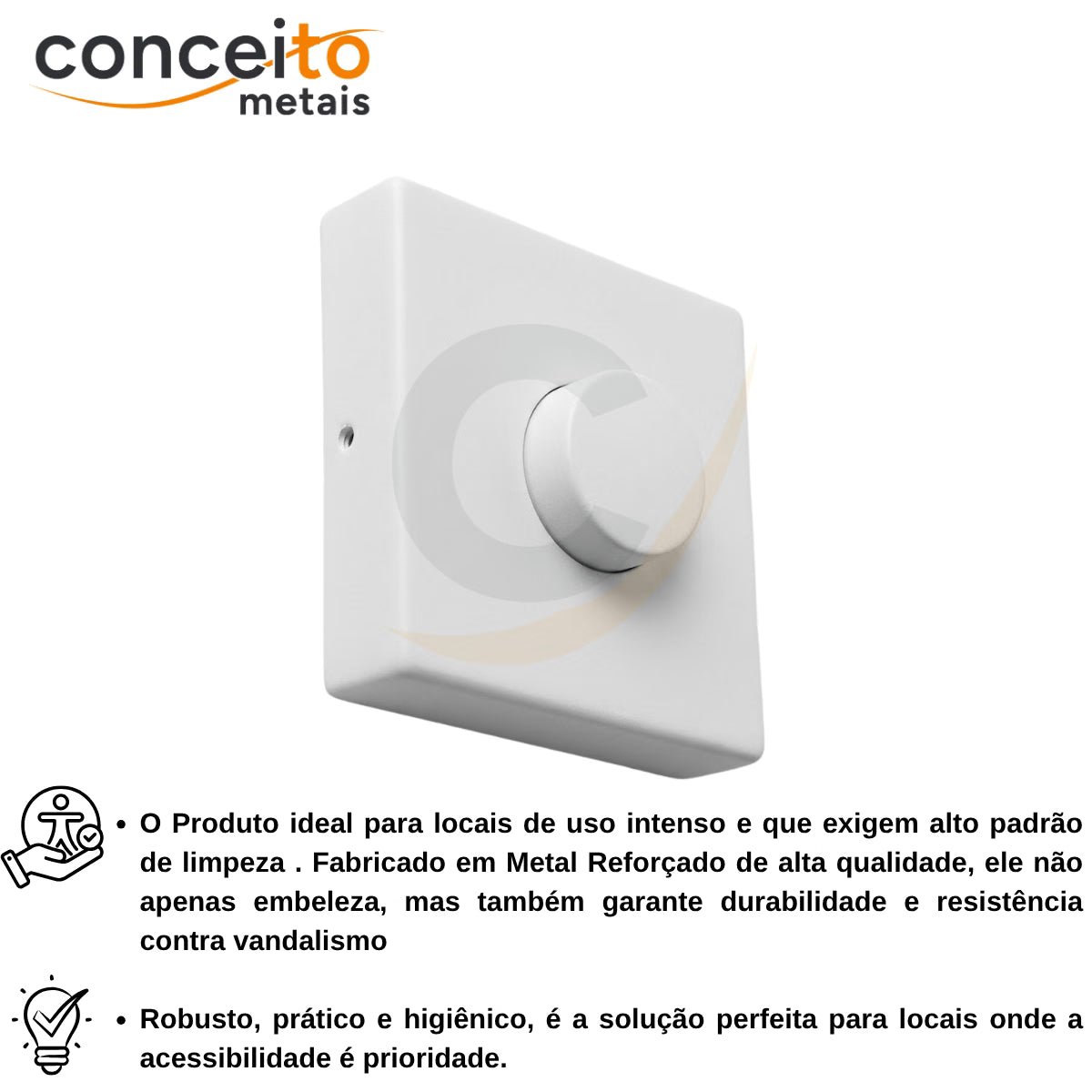 Acabamento branco para descarga com conversor para base Docol ou Deca - 13570 - Conceito Metais (foto 5)