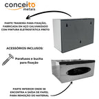 Toalheiro dispenser fabricado em aço inox brilhante para papel interfolhado - 13682: fixação e acessórios