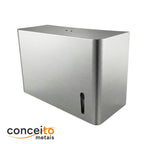 Toalheiro dispenser fabricado em aço inox escovado para papel interfolhado - 13683