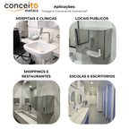 Toalheiro dispenser fabricado em aço inox escovado para papel interfolhado - 13683: aplicações