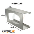 Suporte porta luvas fabricado em aço inox escovado - 13690: medidas