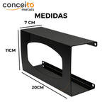 Suporte porta luvas fabricado em aço pintura eletrostática preto - 13691: medidas 20 x 11 x 7 cm
