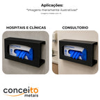 Suporte porta luvas fabricado em aço pintura eletrostática preto - 13691: aplicações em hospitais, clínicas e consultórios