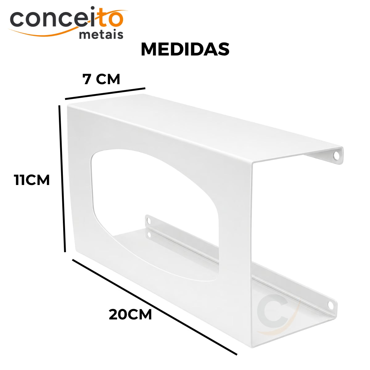 Suporte porta luvas fabricado em aço pintura eletrostática branco - 13692: medidas 20 x 11 x 7 cm