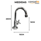 Torneira Para Lavatório Bica Móvel 1/4 De Volta C/ Acionamento Cruz - 13902 - Conceito Metais (foto 2)