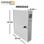 Gabinete rack caixa de distribuição metálico parede organizador padrão branco - 13995: medidas