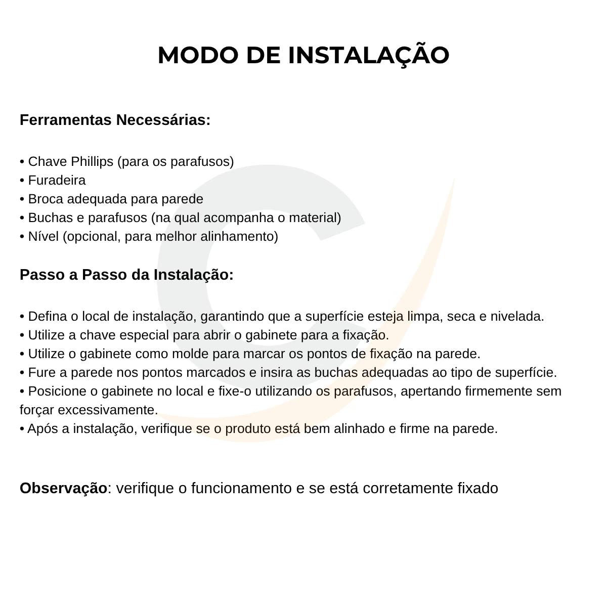 Gabinete rack caixa de distribuição metálico parede organizador padrão branco - 13995: modo de instalação