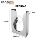 Porta forro para assento sanitário fabricado em aço inox - 17024: medidas