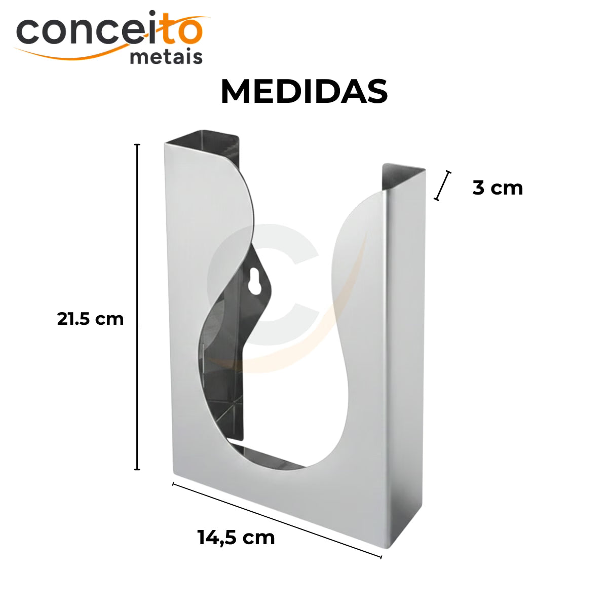 Porta forro para assento sanitário fabricado em aço inox - 17024: medidas