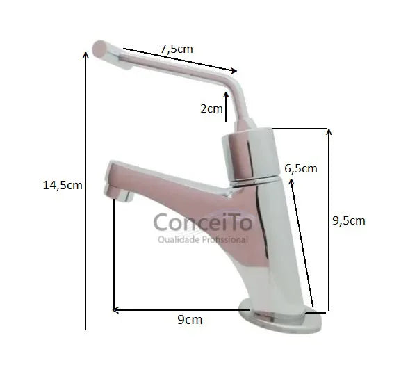 Torneira automática deficiente PNE bico anti furto NBR9050 altura 17 cm - 19022 - Conceito Metais (foto 2)