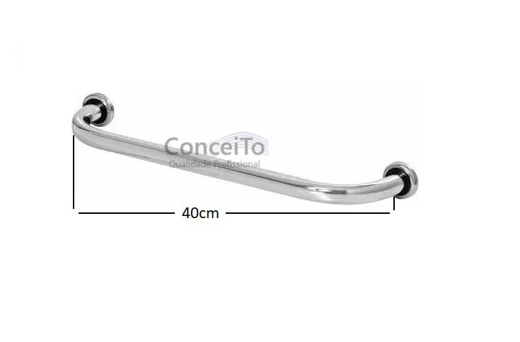 Barra de apoio reta 40cm em alumínio para banheiro PNE - 19115 - Conceito Metais (foto 2)