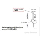 Barra de apoio reta 40cm em alumínio para banheiro PNE - 19115 - Conceito Metais (foto 3)