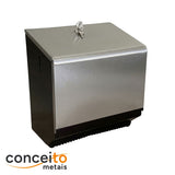 Dispenser de papel toalha bobina 200 m em aço carbono e inox escovado - 20000