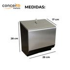 Dispenser de papel toalha bobina 200 m em aço carbono e inox escovado - 20000 (foto 2)