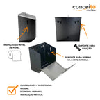 Dispenser de papel toalha bobina 200 m em aço carbono e inox escovado - 20000 (foto 3)