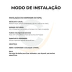 Dispenser de papel toalha aço inox interfolhas com trava de segurança e base preta - 20001: modo de instalação