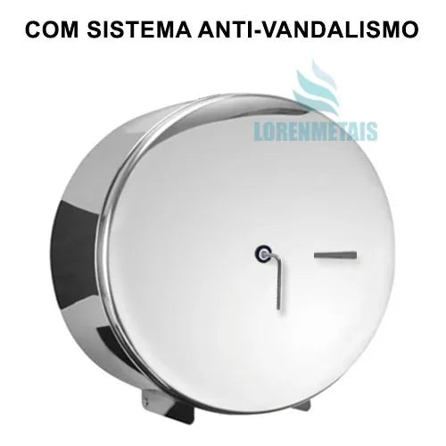 Dispenser de papel higiênico inox cromado sem porta cadeado 400 mt - 20003 - Conceito Metais (foto 2)