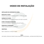 Dispenser de papel toalha branco interfolhas com trava - 20004: modo de instalação