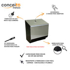 Dispenser de papel toalha bobina 200mts em aço carbono ou inox - 20006: aplicações
