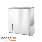 Dispenser de papel toalha todo em aço inox interfolhas com trava de segurança - 20029