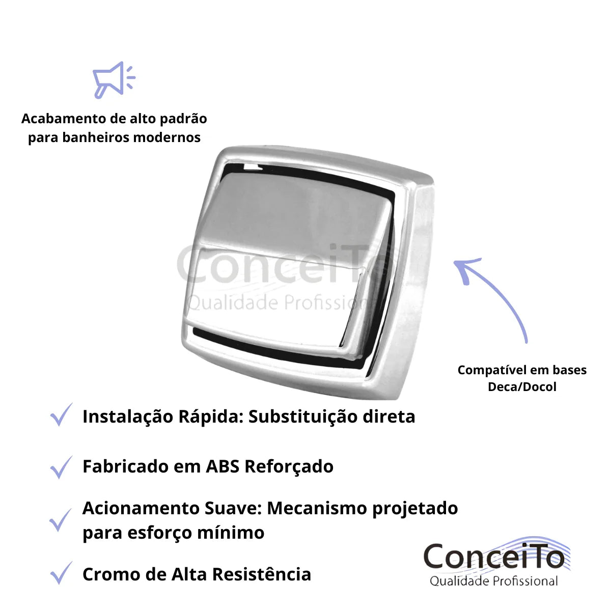 Acabamento para válvula de descarga compatível com Deca e Docol - 22071 - Conceito Metais (foto 3)