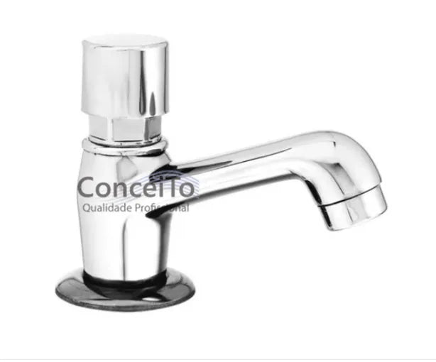 Torneira automática com mecanismo temporizador para lavatório - 23001 - Conceito Metais