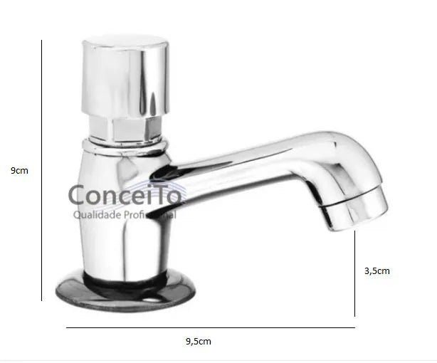 Torneira automática com mecanismo temporizador para lavatório - 23001 - Conceito Metais (foto 2)