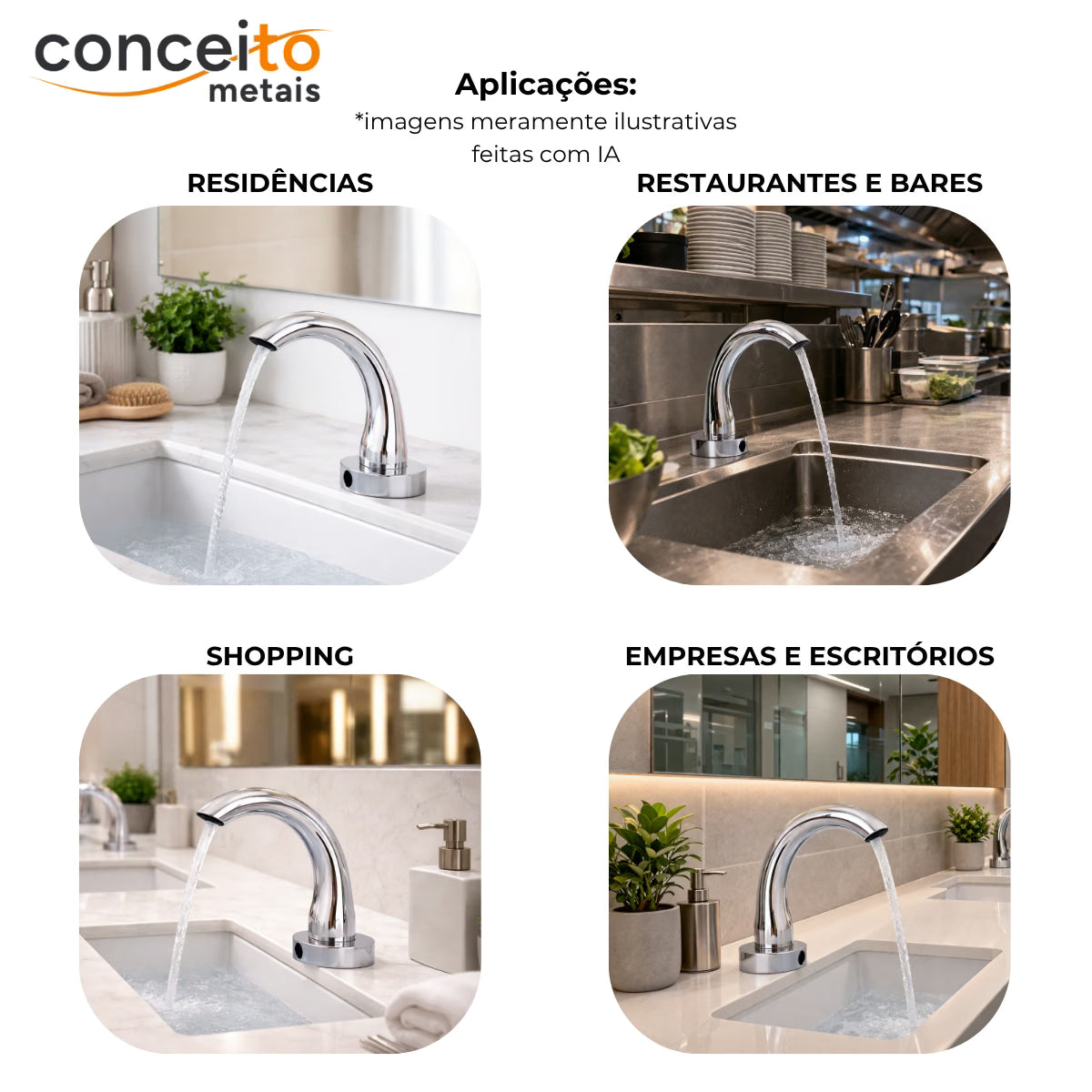 Torneira com sensor anti vandalismo - 35002: aplicações em residências, restaurantes, shopping e escritórios