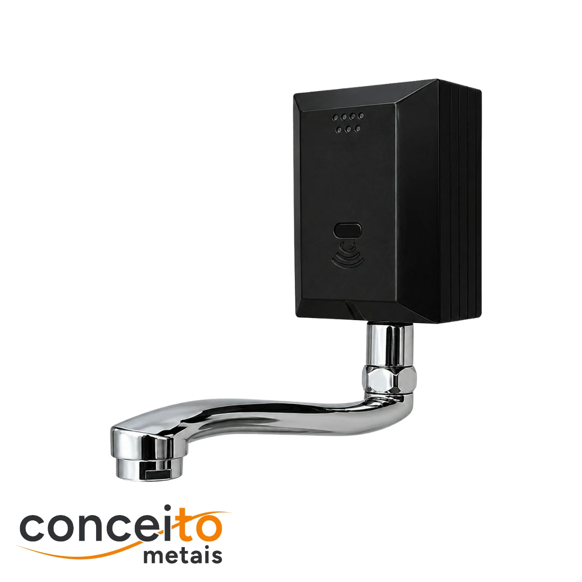 Torneira com sensor de parede preto fabricada em aço inox - 35012