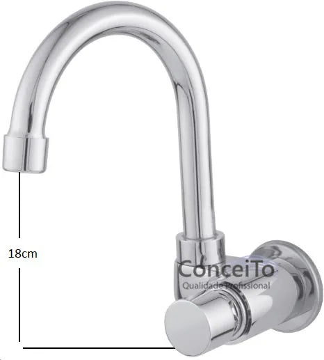 Torneira para lavatório automática bica móvel de parede - 3691 - Conceito Metais (foto 2)