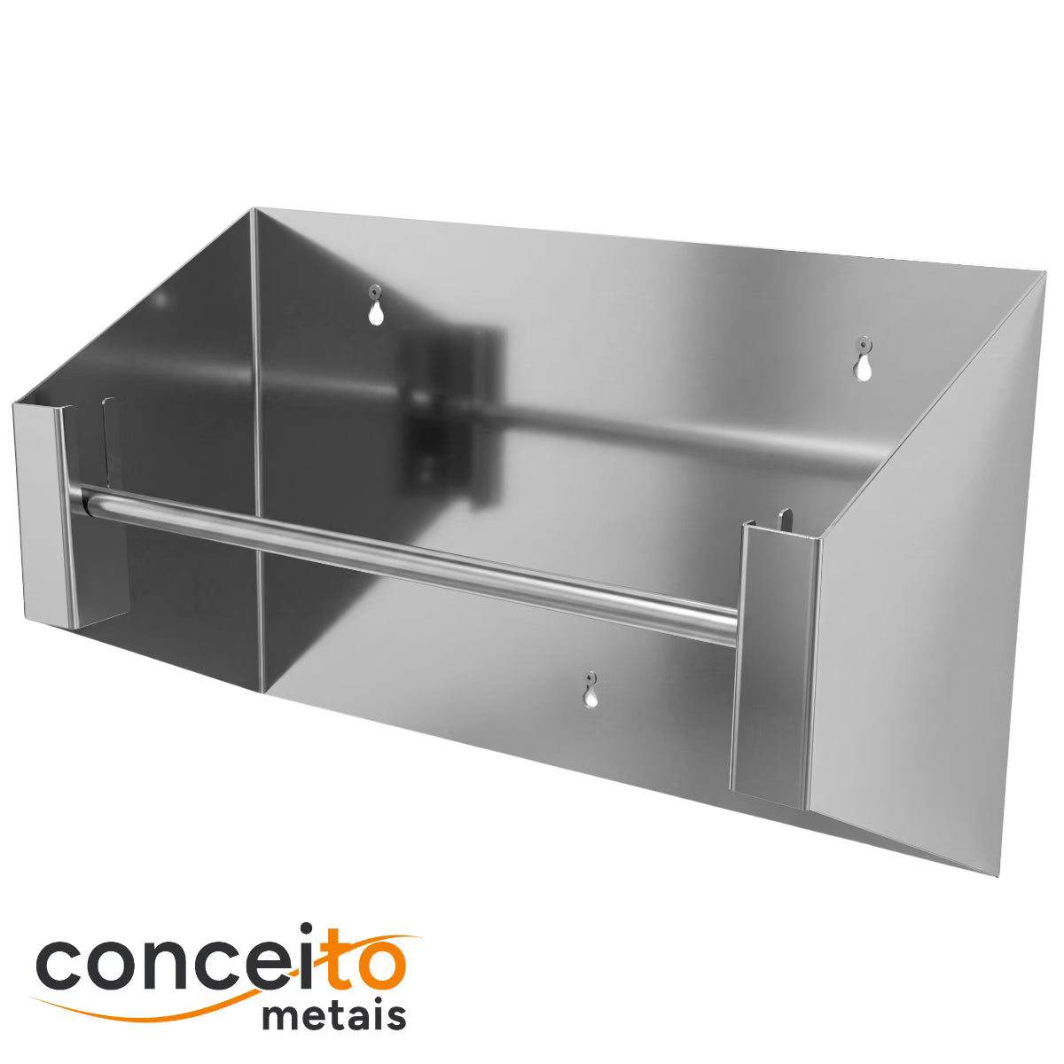Suporte pano Perfex parede aço inox semi brilho higiênico para clínica - 37001