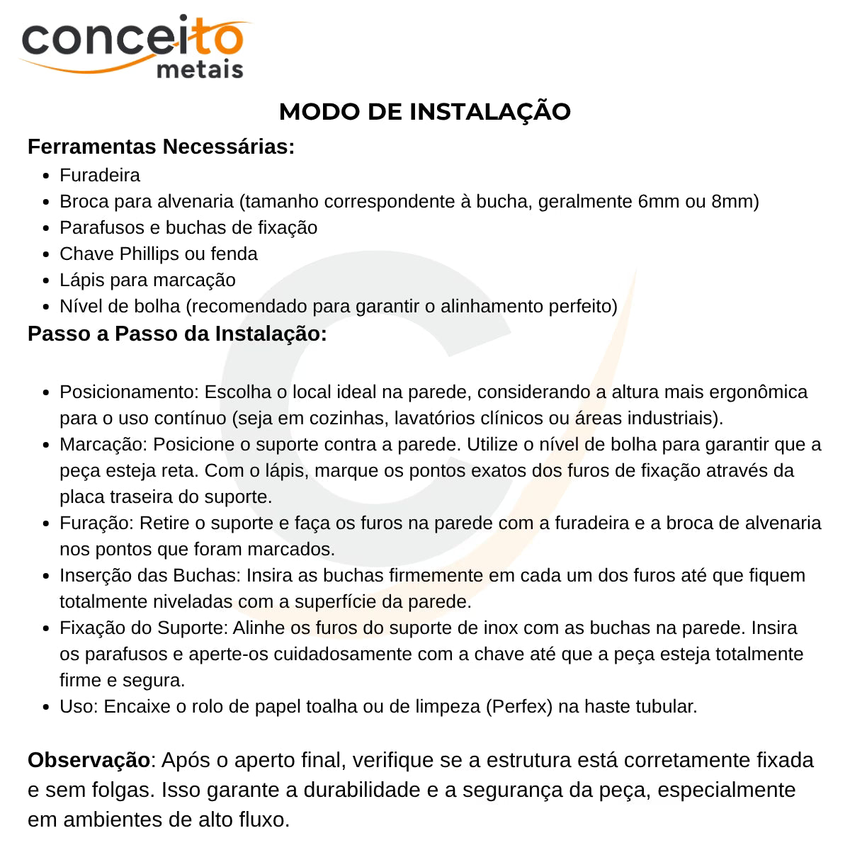 Suporte pano Perfex parede aço inox semi brilho higiênico para clínica - 37001: modo de instalação