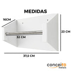 Suporte pano Perfex parede aço reforçado branco higiênico para clínica - 37002: medidas