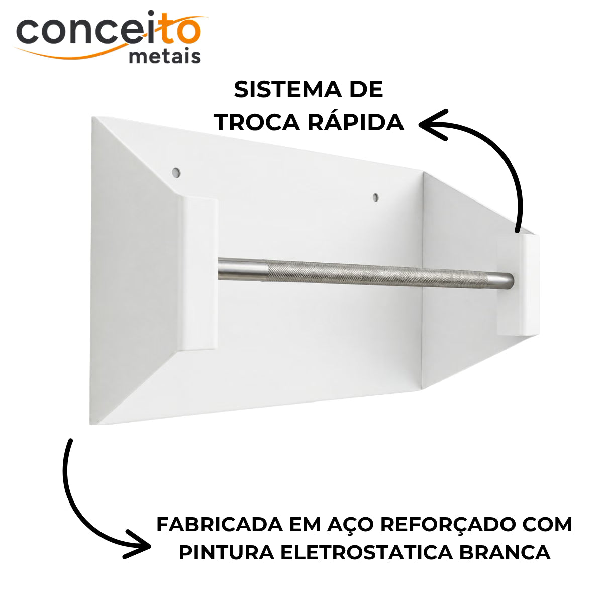 Suporte pano Perfex parede aço reforçado branco higiênico para clínica - 37002: troca rápida e materiais