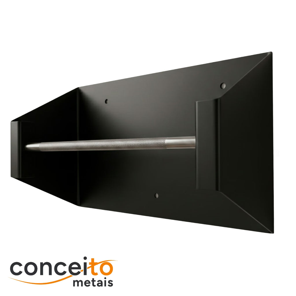 Suporte pano Perfex parede aço preto reforçado higiênico para clínica - 37003